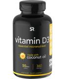 Sports Research Vitamin D3 2000 IU - 360 Mini Liquid Softgels | Immune Support & Bone Health - Buy Online on GoSupps.com