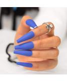 Sethexy Matt Ballerina False Nails - Long Coffin Acrylic Press On Art Nail Tips (24pcs Dark Blue) for Women & Girls | International Shipping - Buy Online on GoSupps.com