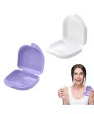 Prosthetic Travel Case - 2PCs Denture Box & Retainer Storage | Purple & White Braces Container - Buy Online on GoSupps.com