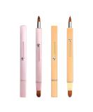 Unaone Retractable Lip Brush Set - Double-ended Lip Applicator with Cap - Portable Lip Liner, Gloss, Eyeshadow, Smudge, Concealer Brush - 2 Pieces (Pink/Gold) - Buy Online on GoSupps.com