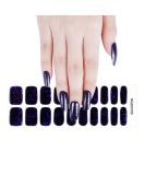 Semi Cured Gel Nails Strips 20 Stickers Nail Wraps Soft Self-Adhesive Gel Nail Stickers Salon-Quality Gel Nail Strips For Nails French Tip Manicure UV/LED Lamp Required (105-Black Purple) - Buy Online on GoSupps.com