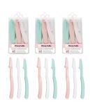 Win & Noble 9 PCS Folding Eyebrow Razors - Multi-Purpose Painless Facial Hair Remover Dermaplaning Tool with Storage Box - Green Pink White - Buy Online on GoSupps.com