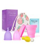 Floraupicious Reusable Menstrual Cup - Eco-Friendly 2 Pack (Large Pink/Purple) for Optimal Female Care - Buy Online on GoSupps.com
