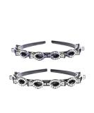 2PC Hair Band with Twist Clip - Stylish Headband & Hair Accessories for Girls | Purple & White - Perfect for Easy Hairstyles - Buy Online on GoSupps.com