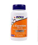 Now Foods L-Carnitine 250 mg - 60 Capsules | Energy & Fat Metabolism Support - Buy Online on GoSupps.com
