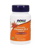 Now Foods Chewable Vitamin D3 5000 IU - Natural Mint Flavor - 120 Chewables - Buy Online on GoSupps.com