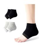 Moisturizing Gel Socks for Cracked Heels Treatment - Open Toe Silicone Spa Socks for Dry Feet Care (2 Pairs - Black & Gray) - Perfect for Women - Buy Online on GoSupps.com