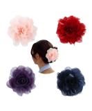 Cinaci 4 Pack Chiffon Big Rose Flower Hair Claw Clips Barrettes for Women & Girls - Buy Online on GoSupps.com