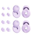 Buy 2 Pairs Noise Cancelling Ear Plugs for Sleeping Swimming & More | High-Fidelity Silicone Ear Tips Reusable Comfortable Fit in XS/S/M/L | 24dB-33dB Purple - Buy Online on GoSupps.com