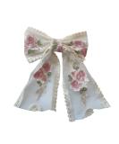 Beige Double Layer Lace Bow Hair Clip for Women - Romantic Flower Dot Mesh Hairpin for Wedding, Party, Valentine's, Birthday - Buy Online on GoSupps.com