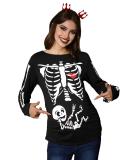 G and PL Halloween Women's Pregnancy Top | Long Sleeve Maternity Funny Costume | S-XXL | Skeleton Baby Print - Buy Online on GoSupps.com