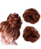 iLUU 2pcs Messy Hair Bun Extensions Chignons Hair Copper Red Color Synthetic Hair Scrunchie Scrunchy Updo Hairpiece for Women Girl Party Cosplay (#350 Orange Red) #350-copper red - Buy Online on GoSupps.com