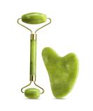 Uraqt Gua Sha & Facial Roller Set - Green Jade Massager for Skincare Fine Line Reduction & Valentine's Day Gifts - Buy Online on GoSupps.com