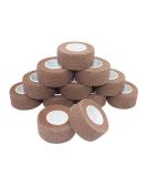 Self Adhesive Bandage Tape - Cohesive Medical Wrap for Athletes & Pets | 1 Inch x 5 Yards | 12 Count - Dark Skin Option - Buy Online on GoSupps.com