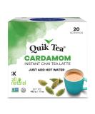 QuikTea Cardamom Instant Chai Tea Latte - 20 Count Single Box - Single Serve Pouches - All Natural & Preservative Free - Buy Online on GoSupps.com