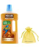 Flash All Purpose Wood Floor Cleaner with Almond Oil Mandarin & Cedarwood Scent + Our Gift for You: Organza Small Bag - Buy Online on GoSupps.com