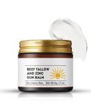 Beef Tallow & Zinc Sun Balm - Non-Greasy Sunscreen for Face & Body Deep Moisturizer Instant Sun Protection 2 Oz - Buy Online on GoSupps.com