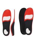 2 Pairs Plantar Fasciitis Insoles for Men & Women - High Arch Support Flat Feet Relief Heavy Duty Gel Inserts for Running & Work Boots - Black Red - Buy Online on GoSupps.com