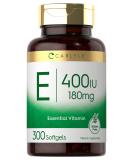 Carlyle Vitamin E 400 IU Softgels - 300 Count | Non-GMO & Gluten Free - Buy Online on GoSupps.com