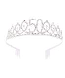 Lurrose 21st Birthday Crystal Crown Tiara - Rhinestone Headband with Hair Comb | Elegant Gold & Silver Decor for Weddings & Parties - Buy Online on GoSupps.com