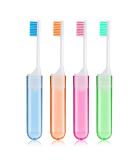 Sibba Soft Bristles Toothbrush 4-Pack - Folding Manual Toothbrushes for Fragile Gums - Dental Care for Adults & Kids - Portable for Camping & Travel - Orange, Blue, Green, Pink - Buy Online on GoSupps.com
