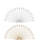 PH PandaHall 160 pcs 40mm(1.57 inch) 304 Stainless Steel Head Pins Findings 21 Gauge(0.7mm) Open Eye Pin for Earring Pendant Bracelet Necklace Jewelry DIY Craft Making  Golden/Silver 40mm(1.57) Golden/Silver - Buy Online on GoSupps.com