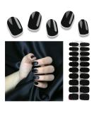 Shop Semi Cured Gel Nail Strips - 20pcs Pure Black Polish Stickers Long Lasting & UV Compatible | International Shipping Available - Buy Online on GoSupps.com