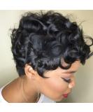 VCK Black Short Curly Pixie Cut Human Hair Wig for Black Women - Natural Fashion Short Wig - Buy Online on GoSupps.com