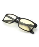 J+S Blue Light Blocking Glasses | Anti Eyestrain Headache Relief & UV Protection | Classic Rectangular Frame for Men & Women - Haka Black - Buy Online on GoSupps.com