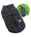 2-in-1 Large Dog Jacket & Harness - Outdoor Sport Vest & Warm Winter Coat for Big Dogs (5XL Black) - International Shipping - Buy Online on GoSupps.com
