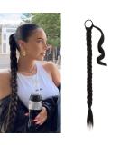 BARSDAR 76cm Braided Ponytail Extension - Natural Soft Synthetic Hair in Darkest Brown for DIY Hair Styles (Pack of 1) - Buy Online on GoSupps.com