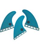 UPSURF Surfboard Tri Fin Set- Fiberglass+Honeycomb G5 Thruster (White/Blue/Orange) - Buy Online on GoSupps.com