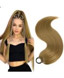 60 cm Long Straight Ponytail Hairpiece - Synthetic Hair Extension for Women & Girls (Light Brown) - Buy Online on GoSupps.com