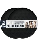 Avydiif Silicone Dog Cat Bowl Pads - Waterproof Slipproof 28cm x 28cm Dishwasher Safe - 2 Black Mats for Pets - Buy Online on GoSupps.com