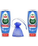 Fairy Max Power Antibacterial Washing Up Liquid with Tea Tree Extract 640ml 2Pk + Our Gift for You: Organza Small Bag Size: 9x7x0.1cm - Buy Online on GoSupps.com