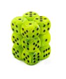 Chessex Vortex Bright Green with Black D6 Dice Set - 16mm (12 Dice) - Ideal for Gaming and RPGs - Buy Online on GoSupps.com