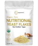 Organic Non-Fortified Nutritional Yeast Flakes, 2 Pounds | Rich in Vegan Protein, B Vitamins & Beta-glucans | Keto Friendly, Dairy Free Cheese Substitute, Non-GMO, Gluten Free - Buy Online on GoSupps.com