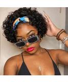 Waveme Human Hair Curly Headband Wig for Black Women - Short Bob Pixie Style in Natural Black - 150% Density - 8 Inch 1B# Color - Buy Online on GoSupps.com