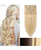 Real Remy Human Hair Clip In Extensions 8pcs 18clips 80g - #613 Light Blonde - Buy Online on GoSupps.com