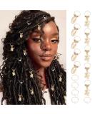 Formery Shell Loc Hair Ring Jewelry Gold Tortoise Charms Braid Hair Jewels Clips Pearls Dreadlock Accessories for Women and Girls (15pcs) (Shell) - Buy Online on GoSupps.com