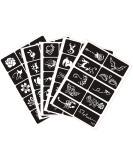 Xmasir 5 Sheets 70pcs Small Glitter Woman Drawing Tattoo Stencil Set for Kids - Cute Airbrush Stencils & Templates - Buy Online on GoSupps.com