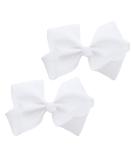 3 Inch Grosgrain Bow for Little Girls- Set of 2 (White) - Buy Online on GoSupps.com
