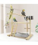Holzsammlung Bird Playground Wooden Parrot Stand Bird Play Stand Parrot Perch Stand with Ladder Bird Play Gym Toy Cage Accessories for Small Middle Parakeets Cockatiels Finches Budgie Lovebirds #17 - Buy Online on GoSupps.com