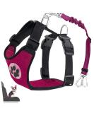 Eyin Dog Harness with Seat Belt for Car - Adjustable & Breathable 2 Carabin Hooks Pink Size S - Child Safety Seat or Trunk Use - Buy Online on GoSupps.com