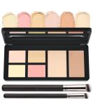 6-in-1 Concealer Contour Palette | Waterproof & Long-Lasting Color Corrector Kit with Brushes for Dark Circles & Blemishes - International Shipping Available - Buy Online on GoSupps.com