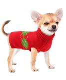 Warm Diamond Pattern Dog & Cat Sweater - Perfect Winter Knitting for Small Breeds & Puppies - Red - Buy Online on GoSupps.com