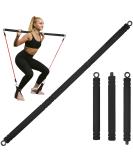 Popders resistance tapes rod portable pilates bar training bar resistance bands bar for fitness straps strength training yoga fitness equipment for at home black - Buy Online on GoSupps.com