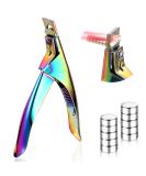 Professional Acrylic False Nail Clippers with Magnets | Nail Tip Cutter & Length Measurement Tool for Salon & Home | Perfect Gift for Nail Art Lovers (Chameleon Color - Buy Online on GoSupps.com