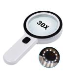 30X Handheld Magnifying Glass with Light - Ideal for Seniors, Reading, Coins, Stamps, Maps, Inspection - Illuminated Magnifier for Macular Degeneration - Buy Online on GoSupps.com