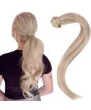 Easyouth Highlight Blonde Wrap Around Ponytail Extensions - 20 Inch Remy Human Hair - Natural Long 80g - #18P613 - Buy Online on GoSupps.com